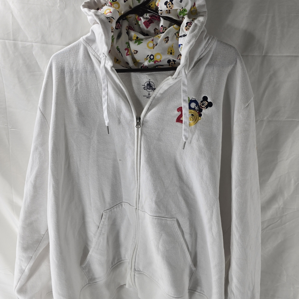 Disney White Fleece-Lined Hoodie